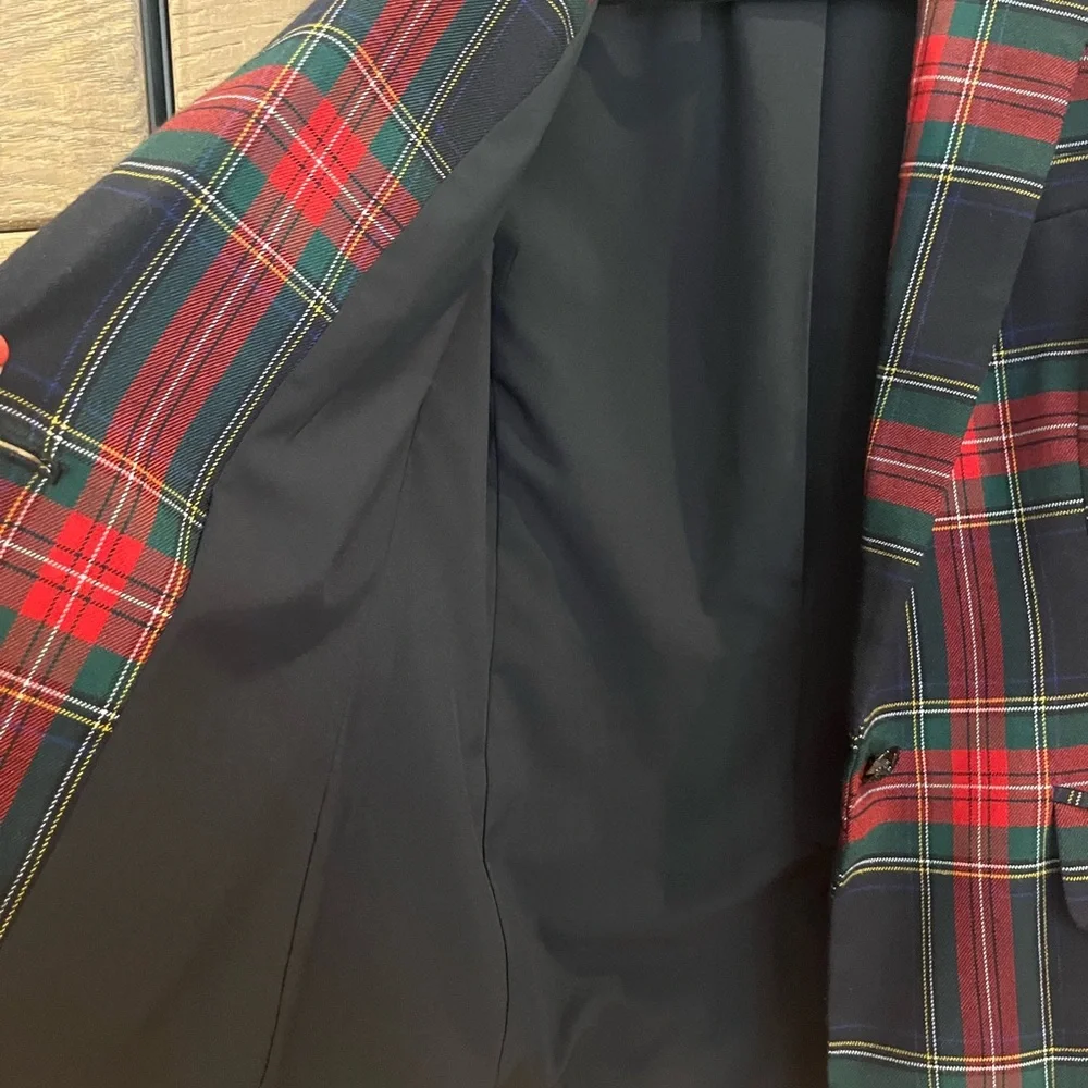 Ralph Lauren Red and Black Plaid Blazer - Picture 6 of 7